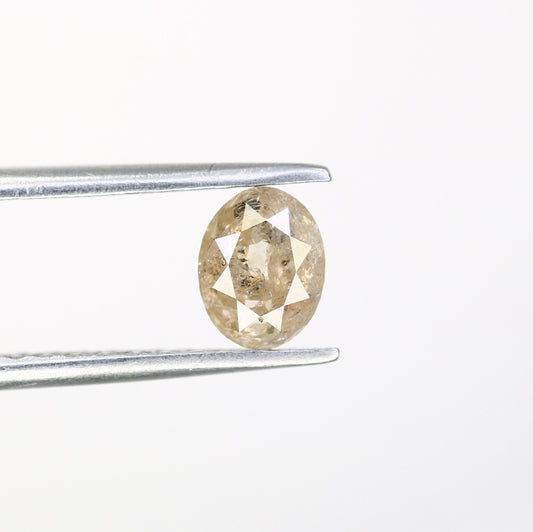 Rose Cut Salt and Pepper Oval Diamond - Engagement Ring Gemstone & Ideal for Custom Gold Ring Jewelry