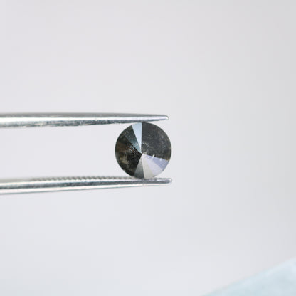 0.98 Carat 5.8 x 4.4mm Natural Loose Black Salt and Pepper Galaxy Diamond Ring | Ideal for Custom Gold Jewelry and Unique Designs