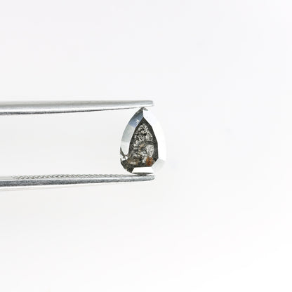 0.79 CT Pear Shape Salt and Pepper Diamond Ring | Unique Gold Ring | Natural Diamond Jewelry