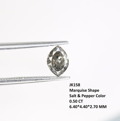 0.50 CT Marquise Shape Salt And Pepper Diamond | Natural Loose Diamonds For Weeding & Earring | For pendant | For Jewelry | For Bracelet