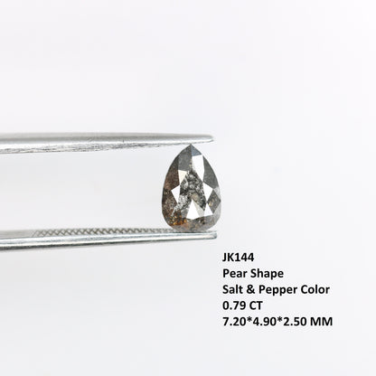0.79 CT Pear Shape Salt and Pepper Diamond Ring | Unique Gold Ring | Natural Diamond Jewelry