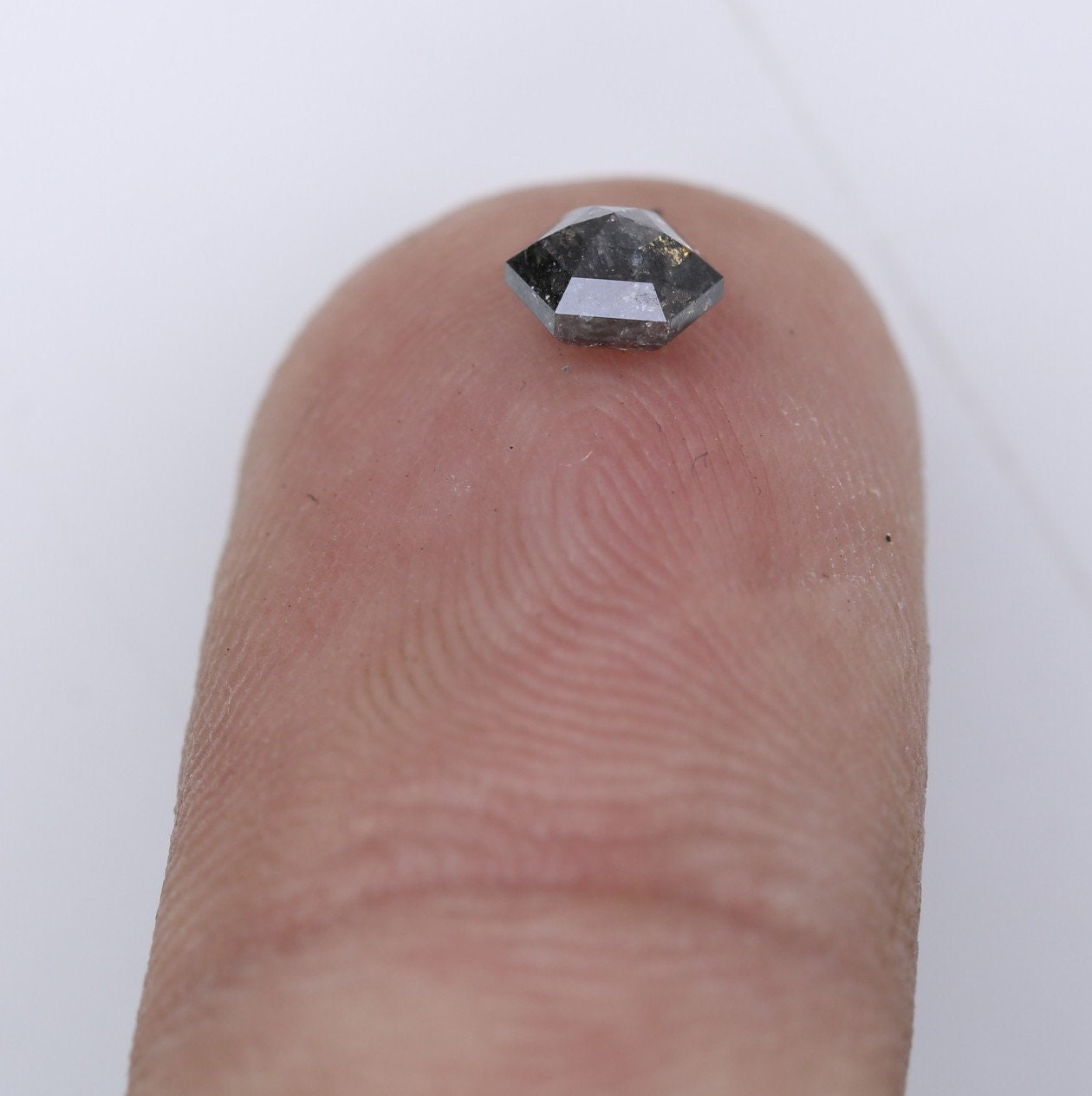 0.42 CT Hexagon Loose Salt and Pepper Diamond - Natural Hexagon Diamond - Salt and Pepper Ring - Gift for Wifey - Gift for mother - Jewlery