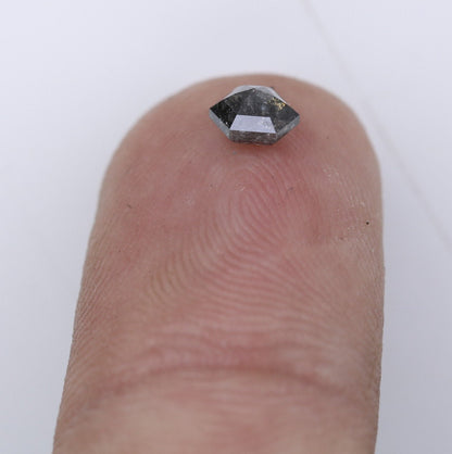 0.42 CT Hexagon Loose Salt and Pepper Diamond - Natural Hexagon Diamond - Salt and Pepper Ring - Gift for Wifey - Gift for mother - Jewlery