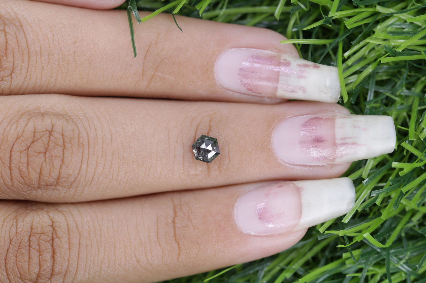 0.42 CT Hexagon Loose Salt and Pepper Diamond - Natural Hexagon Diamond - Salt and Pepper Ring - Gift for Wifey - Gift for mother - Jewlery