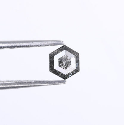 0.42 CT Hexagon Loose Salt and Pepper Diamond - Natural Hexagon Diamond - Salt and Pepper Ring - Gift for Wifey - Gift for mother - Jewlery
