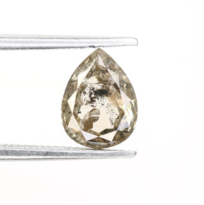 1.27 CT Loose Pear Natural Salt and Pepper Diamond for Pendant | Elegant Wedding Jewelry |Versatile Engagement Ring | Perfect Gift for Women