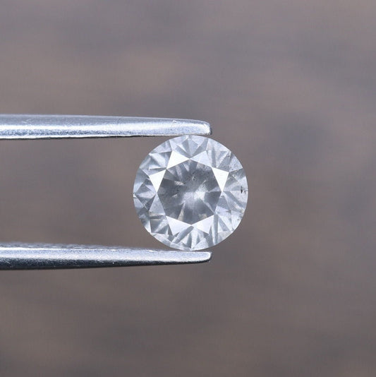 0.61 Carat Salt and Pepper Round Brilliant Cut Natural Diamond | Loose Round Galaxy Diamond | Ideal for Custom Gold Rings or Gifts for Wife