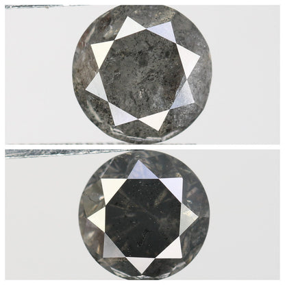 Round Brilliant Cut Salt and Pepper Diamond | Loose Fancy Color Diamonds for Necklaces and Wedding Rings | Unique Gift for Her