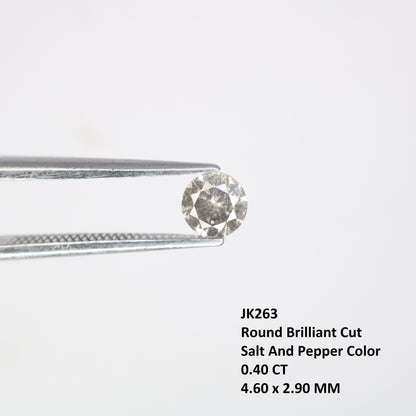 0.40 Carat Natural Salt and Pepper Loose Diamond for Solitaire Wedding Ring | Perfect Gift for Wife, Girlfriend, or Daughter
