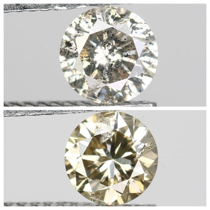 Round Brilliant Cut Salt and Pepper Diamond | Loose Fancy Color Diamonds for Necklaces and Wedding Rings | Unique Gift for Her