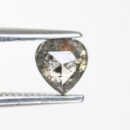 0.41 CT Heart Shaped Salt and Pepper Diamond For Engagement RingFor Gold Ring Diamonds