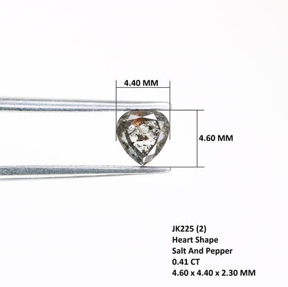 0.41 CT Heart Shaped Salt and Pepper Diamond For Engagement RingFor Gold Ring Diamonds