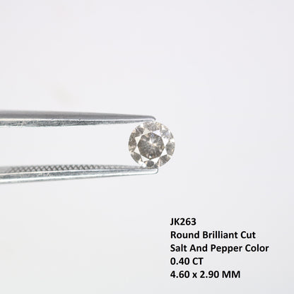 0.40 Carat Natural Salt and Pepper Loose Diamond for Solitaire Wedding Ring | Perfect Gift for Wife, Girlfriend, or Daughter