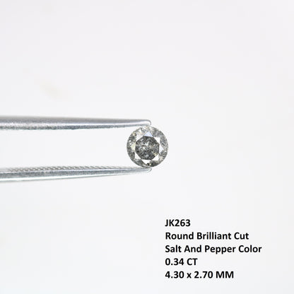 0.34 Carat Loose Natural Salt and Pepper Fancy Round Cut Diamond | Ideal for Rings and Custom Jewelry Designs
