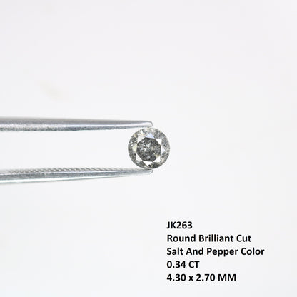 0.34 Carat Loose Natural Salt and Pepper Fancy Round Cut Diamond | Ideal for Rings and Custom Jewelry Designs