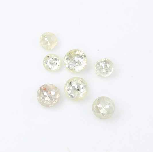 0.46 TCW Yellow Rose Cut Round Natural Galaxy Real Diamond For Promise Ring ll Gift For Girlfriend ll Proposal RingFor Gold Ring Diamonds