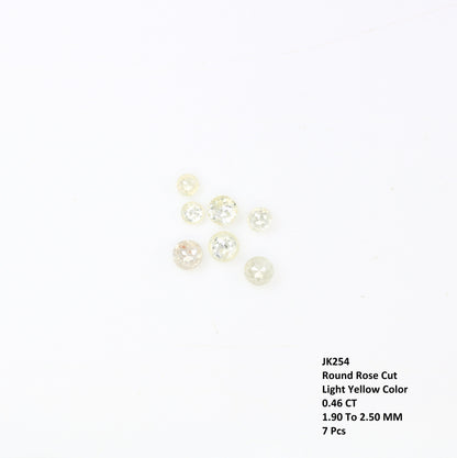 0.46 TCW Yellow Rose Cut Round Natural Galaxy Real Diamond For Promise Ring ll Gift For Girlfriend ll Proposal RingFor Gold Ring Diamonds