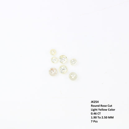 0.46 TCW Yellow Rose Cut Round Natural Galaxy Real Diamond For Promise Ring ll Gift For Girlfriend ll Proposal RingFor Gold Ring Diamonds