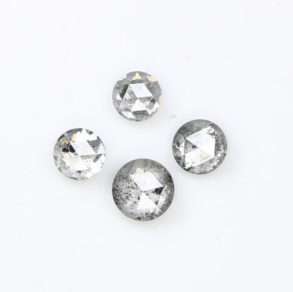 0.66 CT Salt and Pepper Rose Cut Round Diamond For Wedding Necklace l Wedding Anniversary GiftFor Gold Ring Diamonds