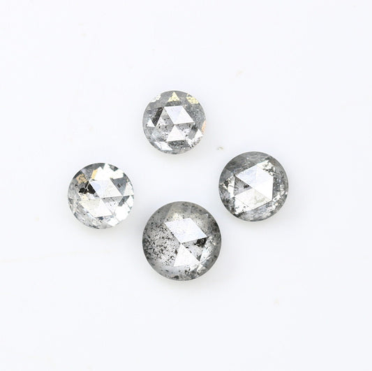 0.66 CT Salt and Pepper Rose Cut Round Diamond For Wedding Necklace l Wedding Anniversary GiftFor Gold Ring Diamonds