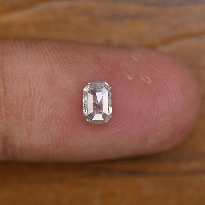 0.86 CT Salt and Pepper Emerald Shape Diamond - Natural Loose Emerald Cut Diamond - Emerald Engagement Ring - LABORDAY Offer