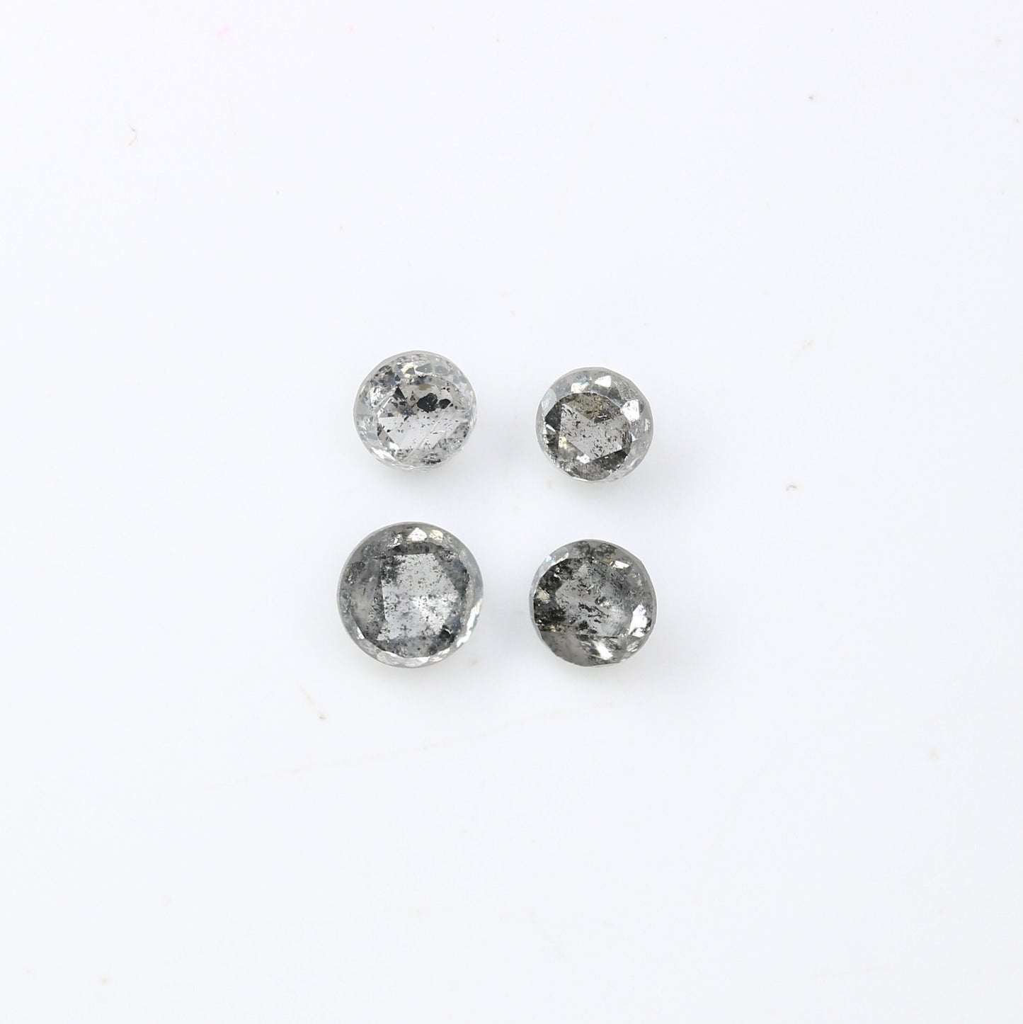 0.66 CT Salt and Pepper Rose Cut Round Diamond For Wedding Necklace l Wedding Anniversary GiftFor Gold Ring Diamonds