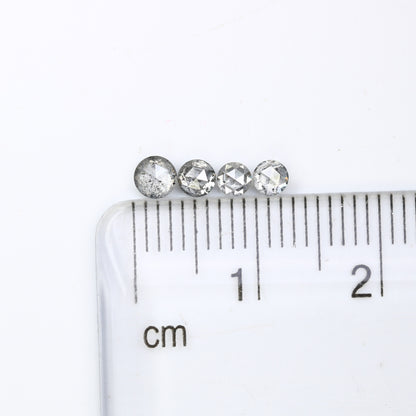 0.66 CT Salt and Pepper Rose Cut Round Diamond For Wedding Necklace l Wedding Anniversary GiftFor Gold Ring Diamonds