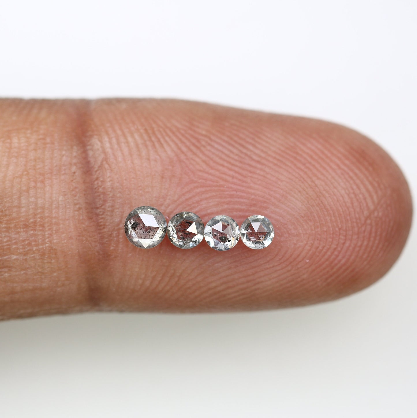 0.66 CT Salt and Pepper Rose Cut Round Diamond For Wedding Necklace l Wedding Anniversary GiftFor Gold Ring Diamonds