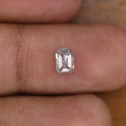 0.86 CT Salt and Pepper Emerald Shape Diamond - Natural Loose Emerald Cut Diamond - Emerald Engagement Ring - LABORDAY Offer