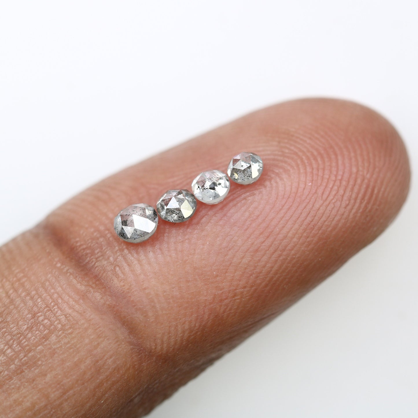 0.66 CT Salt and Pepper Rose Cut Round Diamond For Wedding Necklace l Wedding Anniversary GiftFor Gold Ring Diamonds