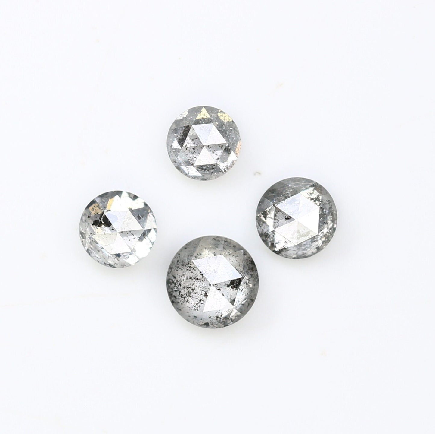 0.66 CT Salt and Pepper Rose Cut Round Diamond For Wedding Necklace l Wedding Anniversary GiftFor Gold Ring Diamonds