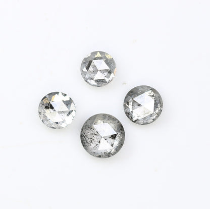 0.66 CT Salt and Pepper Rose Cut Round Diamond For Wedding Necklace l Wedding Anniversary GiftFor Gold Ring Diamonds
