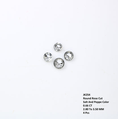 0.66 CT Salt and Pepper Rose Cut Round Diamond For Wedding Necklace l Wedding Anniversary GiftFor Gold Ring Diamonds