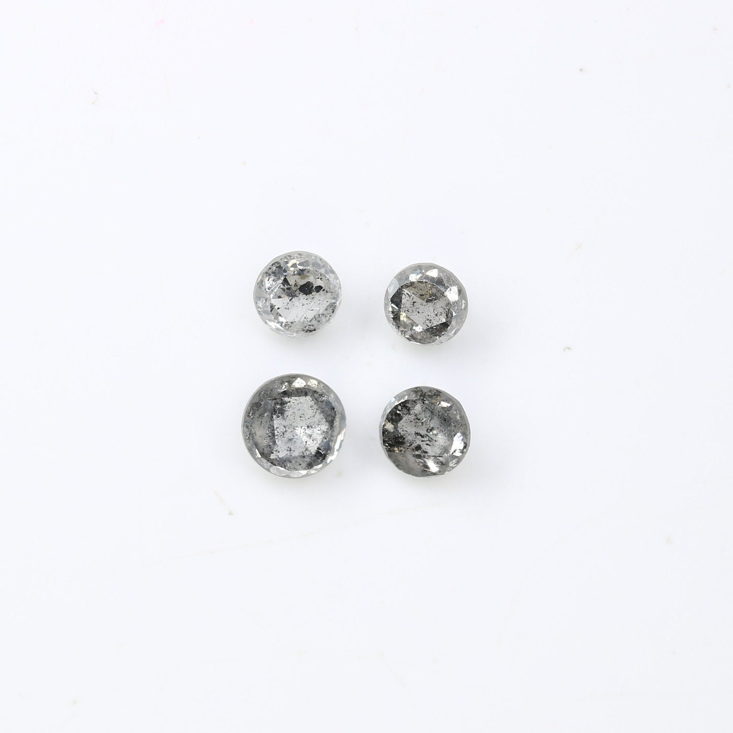 0.66 CT Salt and Pepper Rose Cut Round Diamond For Wedding Necklace l Wedding Anniversary GiftFor Gold Ring Diamonds