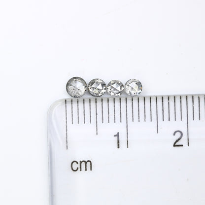 0.66 CT Salt and Pepper Rose Cut Round Diamond For Wedding Necklace l Wedding Anniversary GiftFor Gold Ring Diamonds