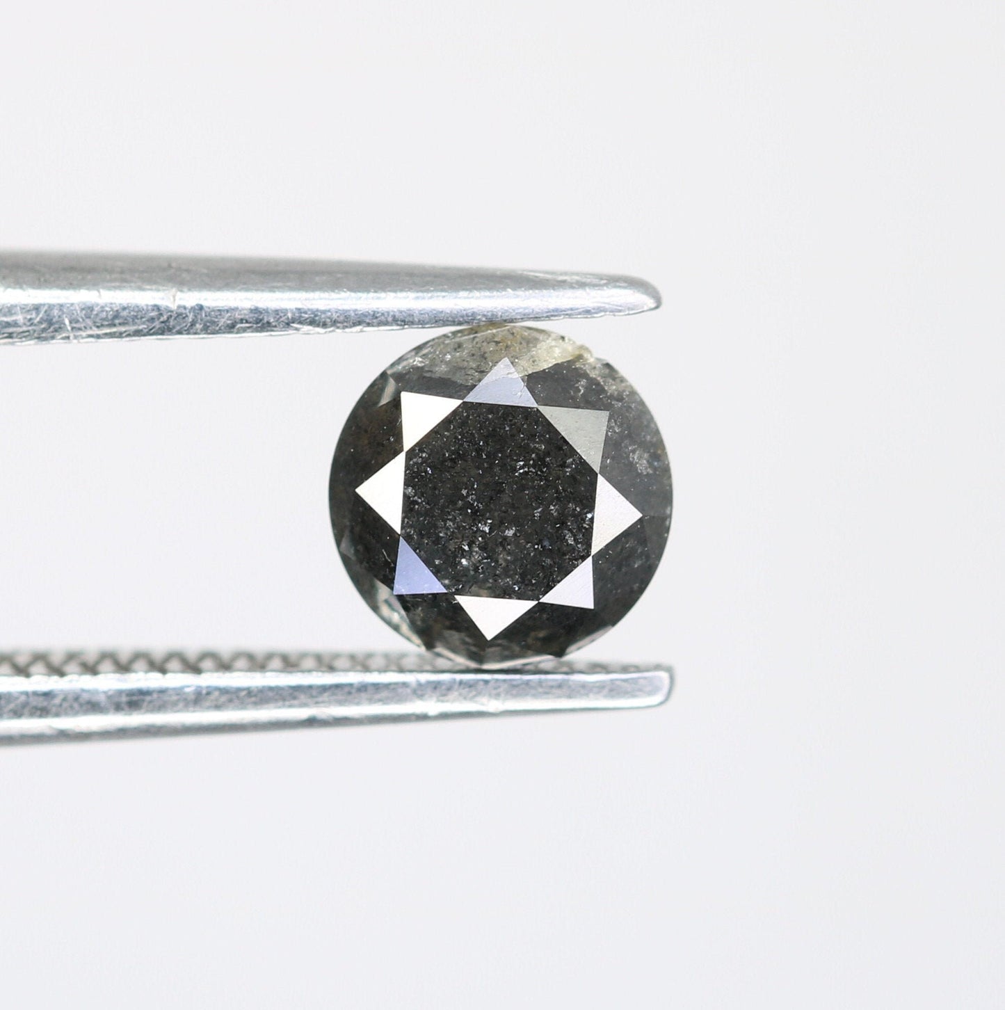 0.70 Carat Natural Salt and Pepper Round Brilliant Cut Galaxy Diamond | Loose Gem for Jewelry Making | Wholesale Price