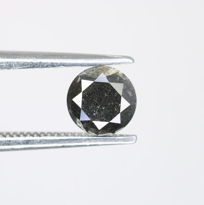 0.70 Carat Natural Salt and Pepper Round Brilliant Cut Galaxy Diamond | Loose Gem for Jewelry Making | Wholesale Price