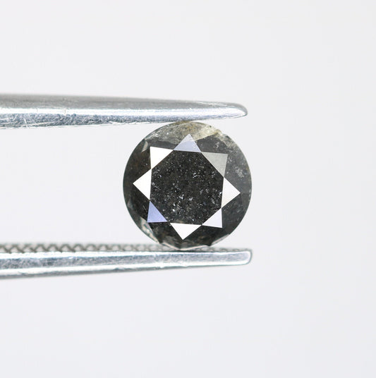 0.70 Carat Natural Salt and Pepper Round Brilliant Cut Galaxy Diamond | Loose Gem for Jewelry Making | Wholesale Price