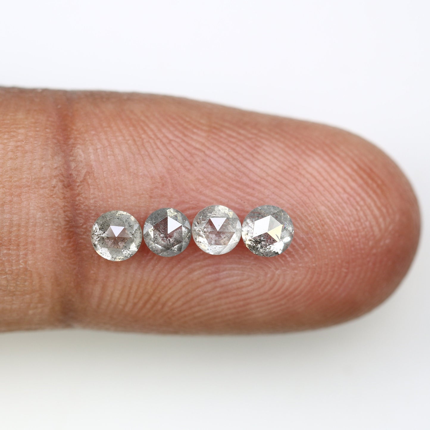 1.16 CT Sparkling Salt and Pepper Rose Cut Round Diamonds For Wedding Band ll Gift For Girlfriend ll Gift For Daughter ll Gift For Mother