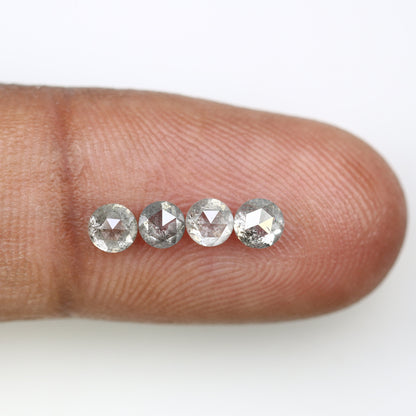 1.16 CT Sparkling Salt and Pepper Rose Cut Round Diamonds For Wedding Band ll Gift For Girlfriend ll Gift For Daughter ll Gift For Mother