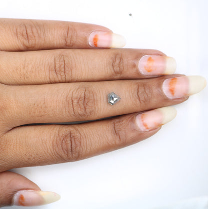 0.92 CT Salt and Pepper Natural Loose Diamond, Shield Cut for Handmade Necklace Pendant, Diamond Bracelet Engagement Gold Ring For Women