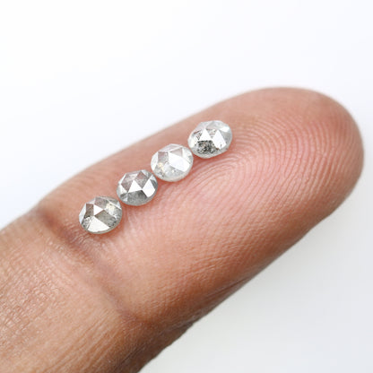 1.16 CT Sparkling Salt and Pepper Rose Cut Round Diamonds For Wedding Band ll Gift For Girlfriend ll Gift For Daughter ll Gift For Mother