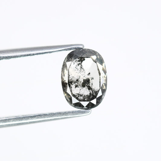 0.86 CT Salt and Pepper Oval Diamond - Engagement Ring Gemstone & Ideal Gift for Girlfriend, Wife, Mother, or Special Woman