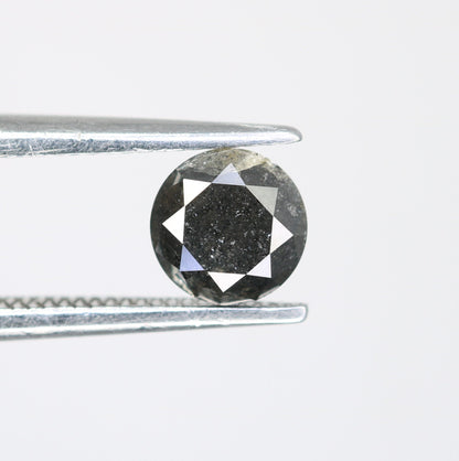 0.70 Carat Natural Salt and Pepper Round Brilliant Cut Galaxy Diamond | Loose Gem for Jewelry Making | Wholesale Price