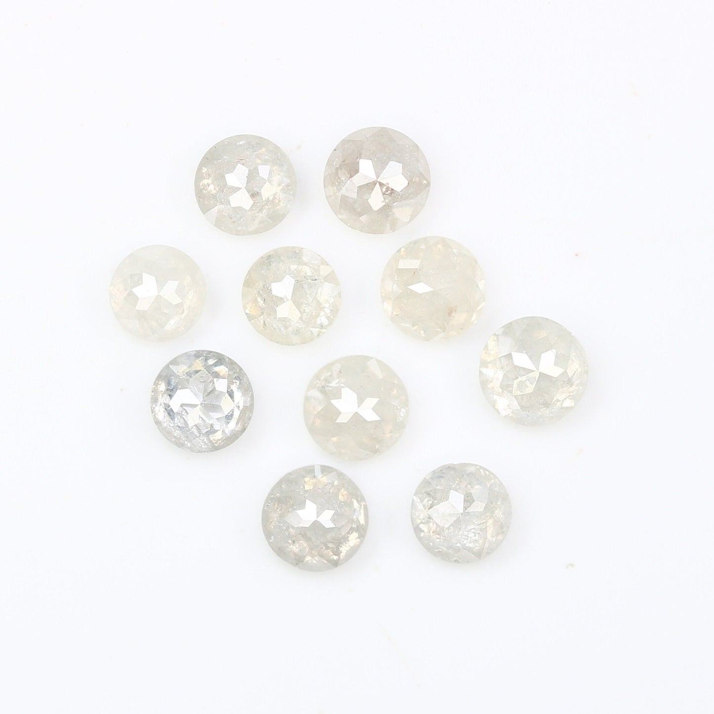 1.56 CT White Icy Grey Rose Cut Round Diamonds For Wedding RingFor Gold Ring Diamonds