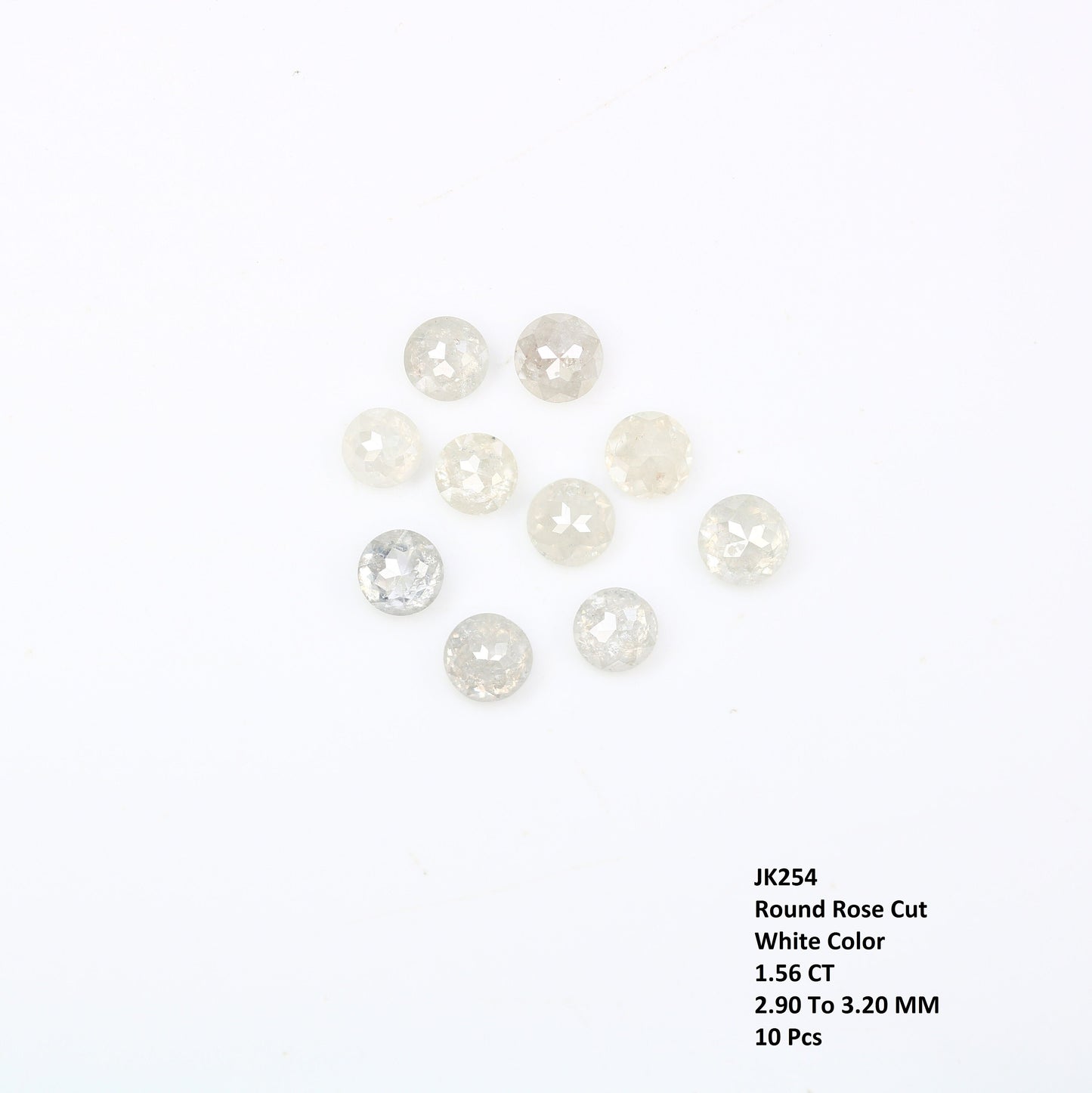 1.56 CT White Icy Grey Rose Cut Round Diamonds For Wedding RingFor Gold Ring Diamonds