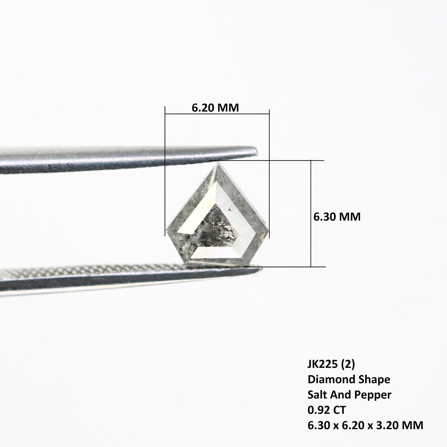 0.92 CT Salt and Pepper Natural Loose Diamond, Shield Cut for Handmade Necklace Pendant, Diamond Bracelet Engagement Gold Ring For Women