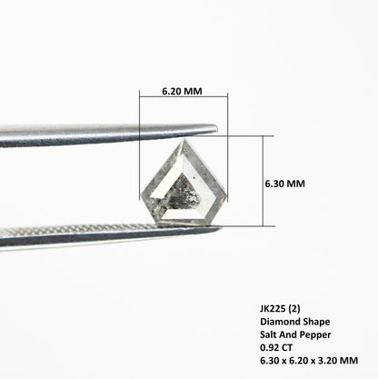 0.92 CT Salt and Pepper Natural Loose Diamond, Shield Cut for Handmade Necklace Pendant, Diamond Bracelet Engagement Gold Ring For Women