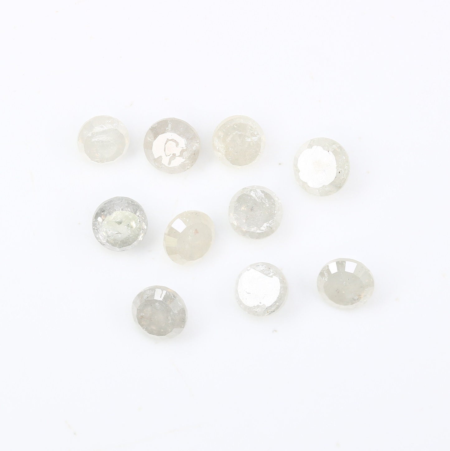 1.56 CT White Icy Grey Rose Cut Round Diamonds For Wedding RingFor Gold Ring Diamonds