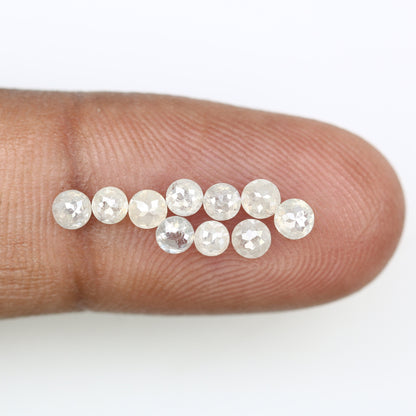 1.56 CT White Icy Grey Rose Cut Round Diamonds For Wedding RingFor Gold Ring Diamonds